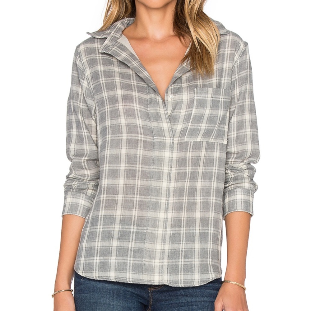 Rag and Bone Char Plaid Leeds Top